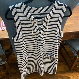Kate Spade dress with navy and white stripes - size medium